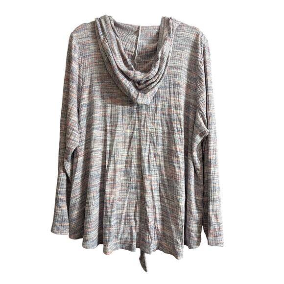 Lane Bryant Women's Plus Size Blue & Pink Space Dye Hooded Top SIze 18/20 2X - Picture 3 of 6